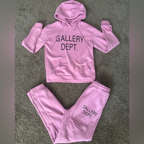 Gallery Dept Pink Hoodie and Joggers - Picture 1 of 2
